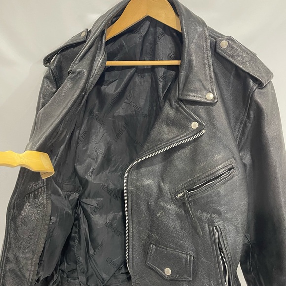 Black Leather Biker Jacket - Picture 5 of 7